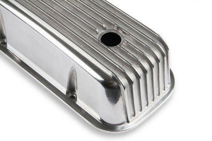 Cast Aluminum Tall Valve Covers Polished Finned Fits 1965-2000 Chevrolet 396-454 Big Block Mr Gasket-2