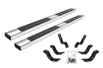 6 Inch OE Xtreme II SideSteps With Mounting Bracket Kit Polished Stainless Steel 2015-2019 Silverado/Sierra 2500 HD/3500 HD Go Rhino