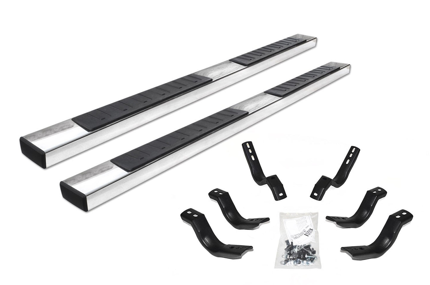 6 Inch OE Xtreme II SideSteps With Mounting Bracket Kit Polished Stainless Steel 2019-2026 Silverado/Sierra 1500/2500 HD Go Rhino