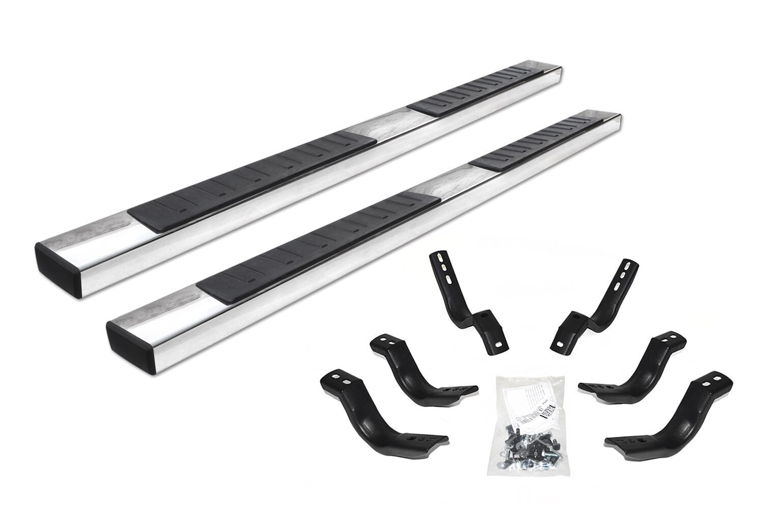 6 Inch OE Xtreme II SideSteps With Mounting Bracket Kit Polished Stainless Steel 2009-2010 Dodge Ram 1500/2500/3500 Go Rhino