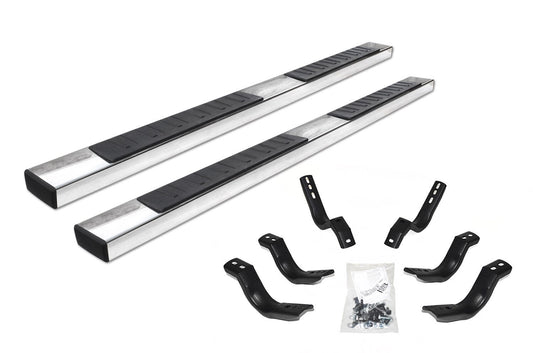 6 Inch OE Xtreme II SideSteps With Mounting Bracket Kit Polished Stainless Steel 2004-2015 Nissan TITAN Go Rhino