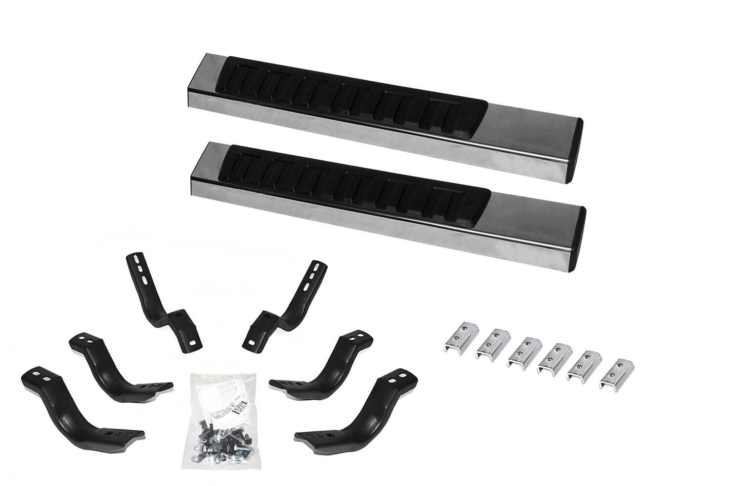 6 Inch OE Xtreme II SideSteps With Mounting Bracket Kit Polished Stainless Steel 2007-2017 Toyota Tundra Go Rhino
