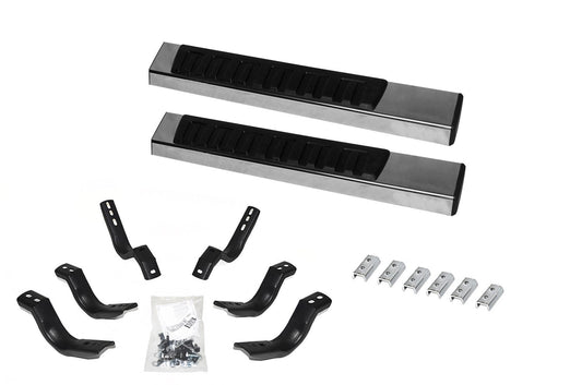 6 Inch OE Xtreme II SideSteps With Mounting Bracket Kit Polished Stainless Steel 2007-2017 Toyota Tundra Go Rhino