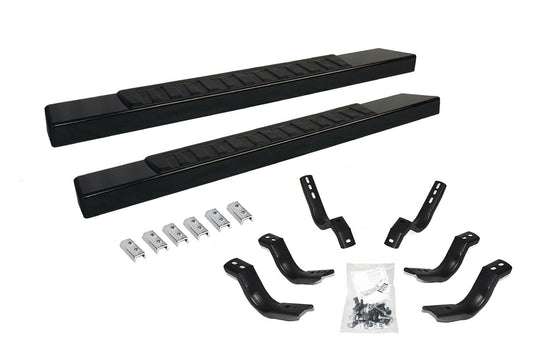 6 Inch OE Xtreme II SideSteps With Mounting Bracket Kit Textured Black 2007-2017 Toyota Tundra Go Rhino