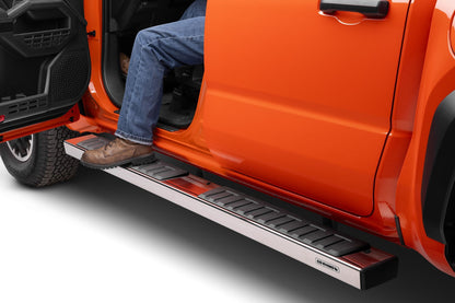 6 Inch OE Xtreme II Side Steps with Mounting Brackets Kit Polished Stainless Steel 2024-2026 Toyota Tacoma Go Rhino-3