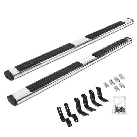 6 Inch OE Xtreme SideSteps With Mounting Bracket Kit Polished Stainless Steel 2000-2006 Silverado/Sierra 1500 2001-2006 Silverado/Sierra 2500 HD/3500 Go Rhino