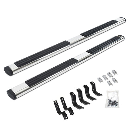 6 Inch OE Xtreme SideSteps With Mounting Bracket Kit Polished Stainless Steel 2015-2019 Silverado/Sierra 2500 HD/3500 HD Go Rhino