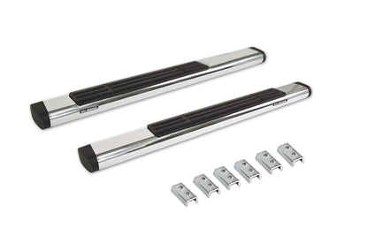 6 Inch OE Xtreme SideSteps With Mounting Bracket Kit Polished Stainless Steel 2007-2018 Silverado/Sierra 150/2500 HD Go Rhino-1