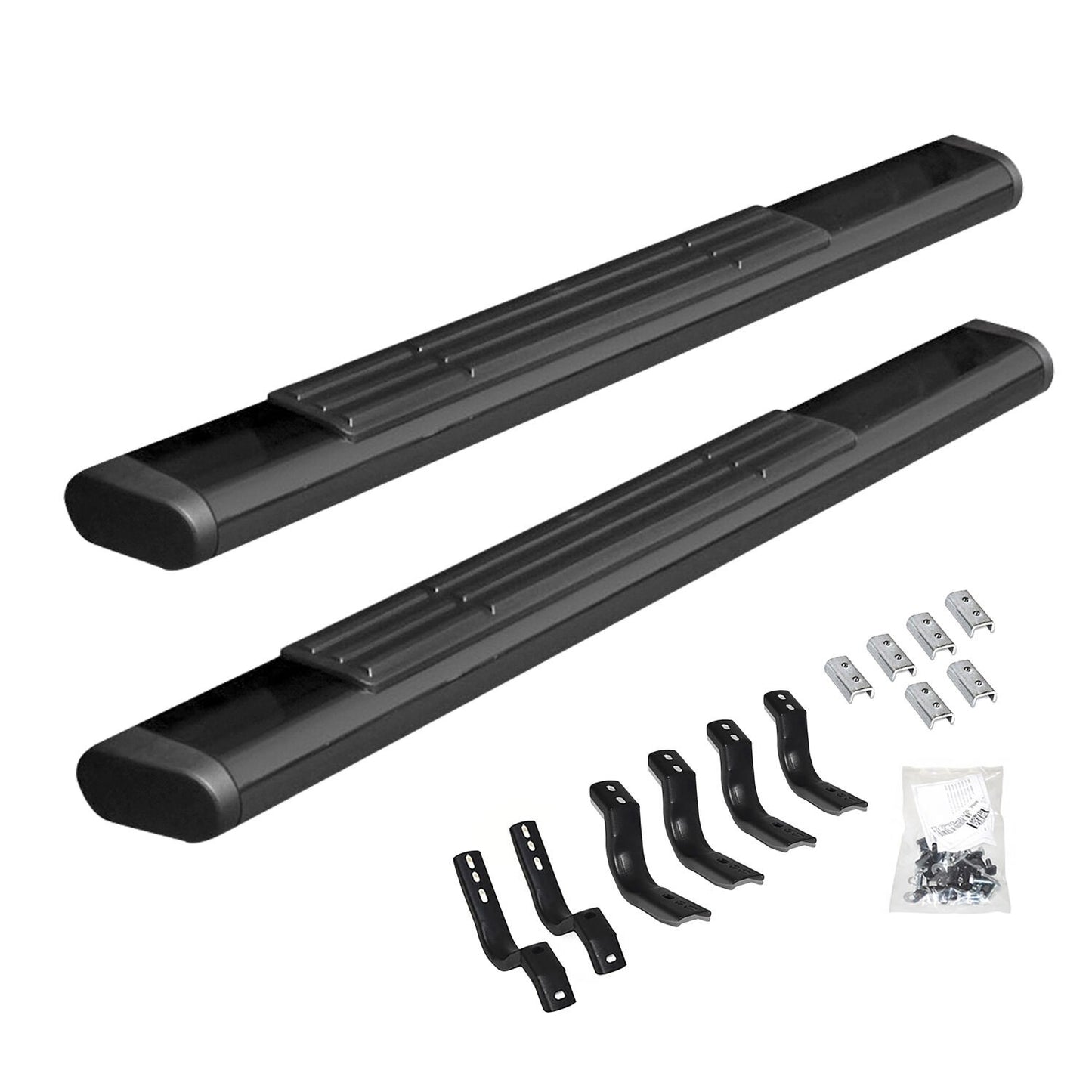 6 Inch OE Xtreme SideSteps With Mounting Bracket Kit Textured Black 2007-2019 Silverado 2500/3500 HD Go Rhino