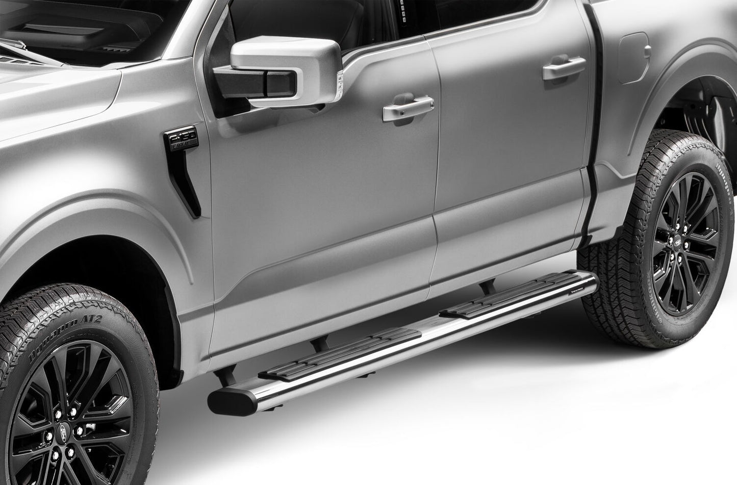 6 Inch OE Xtreme SideSteps With Mounting Bracket Kit Polished Stainless Steel 2015-2026 Ford F-150/ F-250/F-350 Crew Cab Go Rhino-9