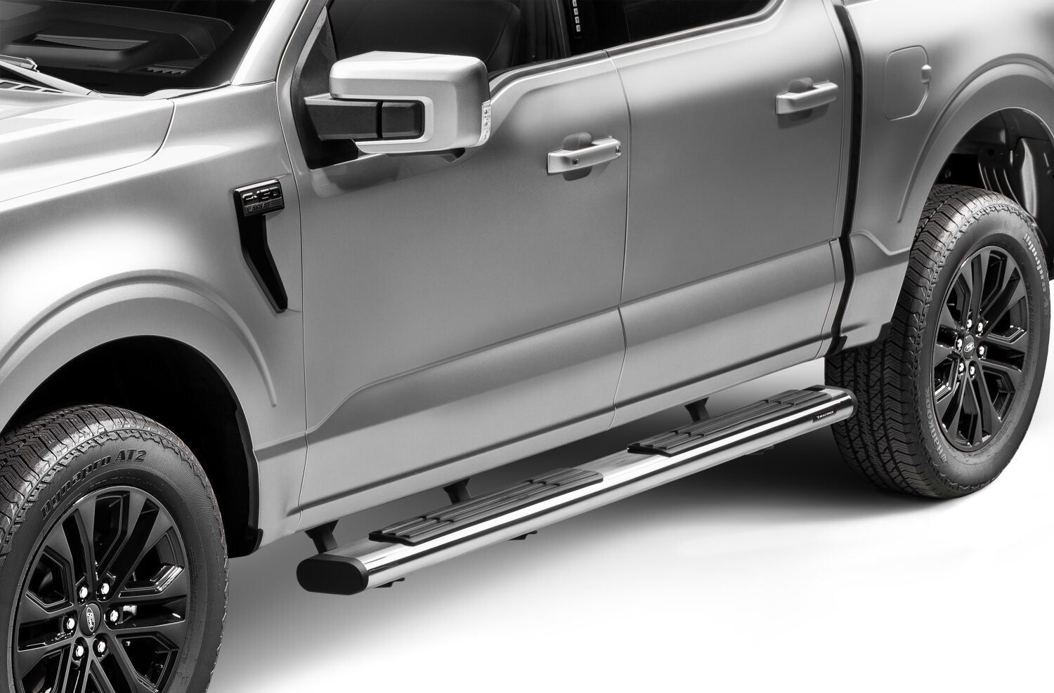 6 Inch OE Xtreme SideSteps With Mounting Bracket Kit Polished Stainless Steel 2015-2026 Ford F-150/ F-250/F-350 Crew Cab Go Rhino-9