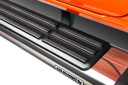 6 Inch OE Xtreme SideSteps With Mounting Bracket Kit Polished Stainless Steel 2004-2015 Nissan TITAN Go Rhino-3