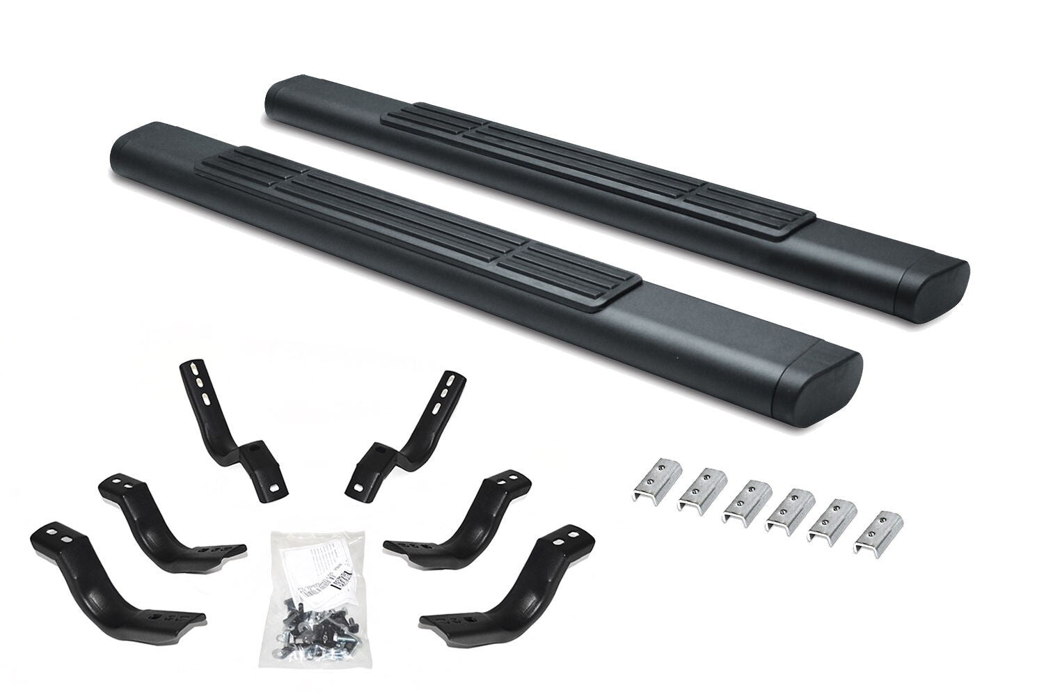 6 Inch OE Xtreme SideSteps With Mounting Bracket Kit Textured Black 2007-2017 Toyota Tundra Go Rhino