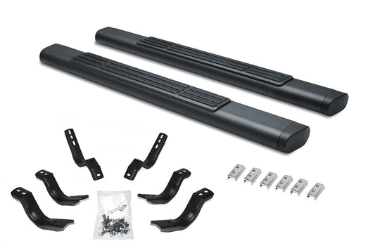 6 Inch OE Xtreme SideSteps With Mounting Bracket Kit Textured Black 2007-2017 Toyota Tundra Go Rhino