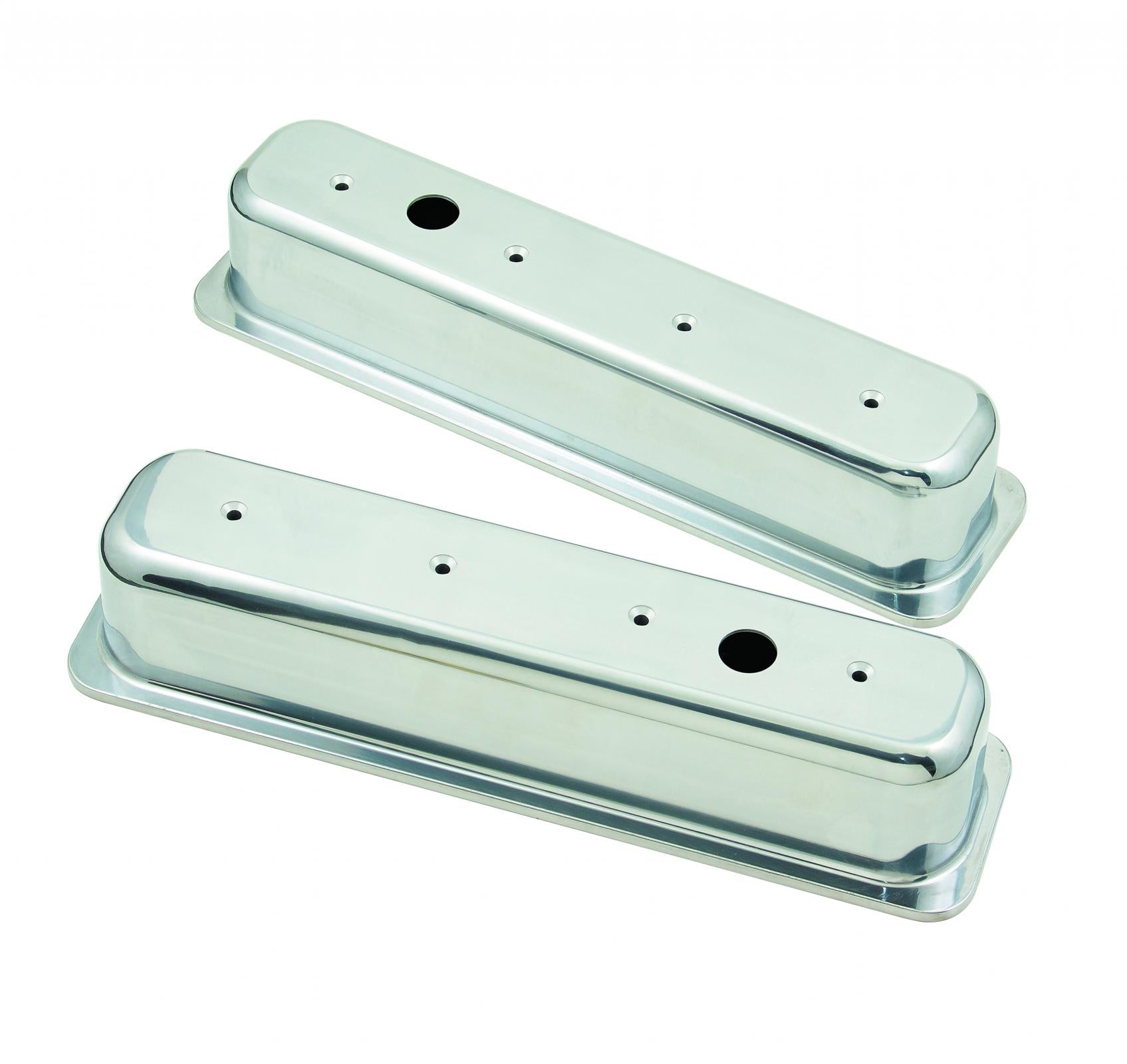 Polished Aluminum Tall-Style Valve Covers Fits 1987-1997 Chevrolet 305-350 Small Block Mr Gasket