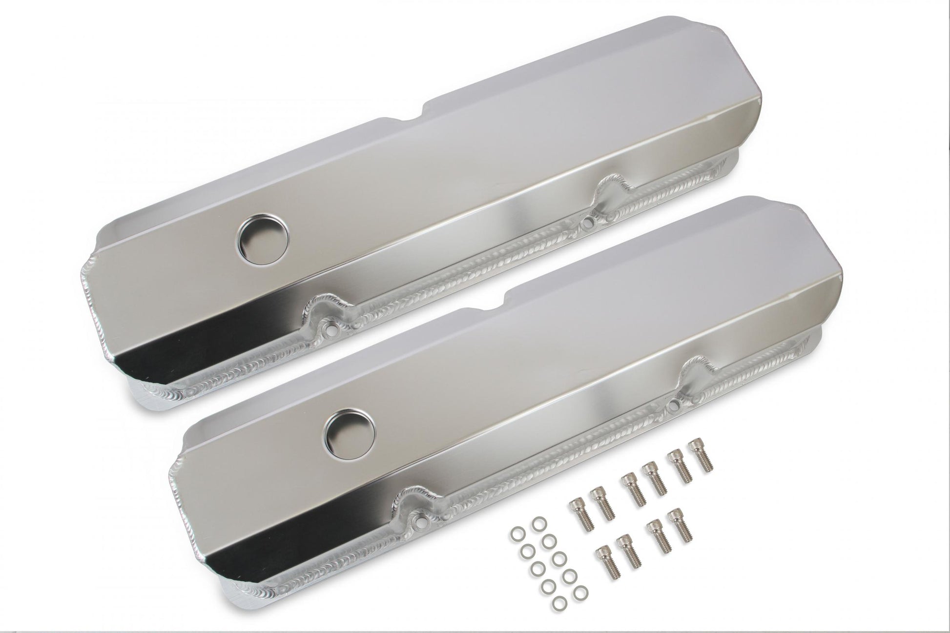 Fabricated Aluminum Valve Covers Silver Finish Fits 1958-1976 Ford 332-428 FE Engines Mr Gasket-1