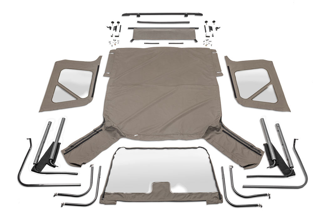 Complete Soft Top Clear Window with Frame & Hardware for 1997-2006 Jeep Wrangler TJ Rampage-5