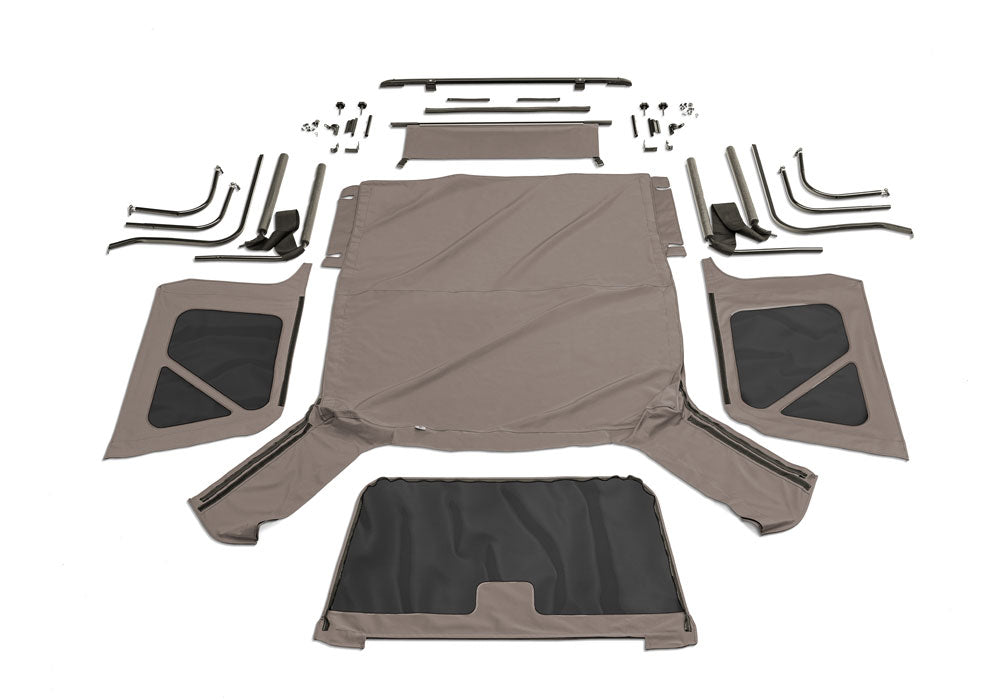 Complete Soft Top Tinted Window with Frame & Hardware for 1997-2006 Jeep Wrangler TJ Rampage-6