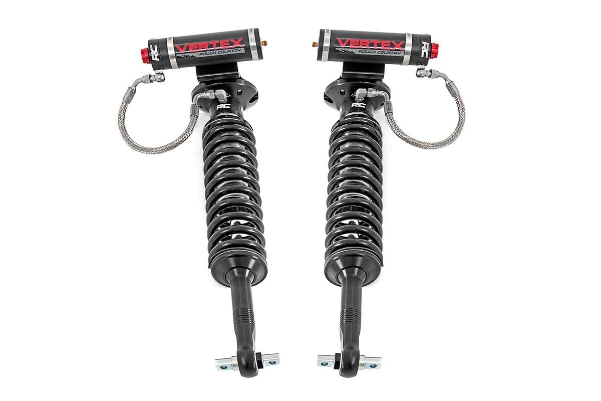 Rough Country Silverado/Sierra Front Adjustable Vertex Coilovers 2 Inch Lifts Pair For 19-Pres Silverado/Sierra 1500 Rough Country