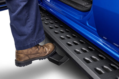 RB20 Running Boards With Mounting Brackets & 2 Pairs of Drop Steps Kit Textured Black 2019-2026 Ford Ranger Go Rhino-4