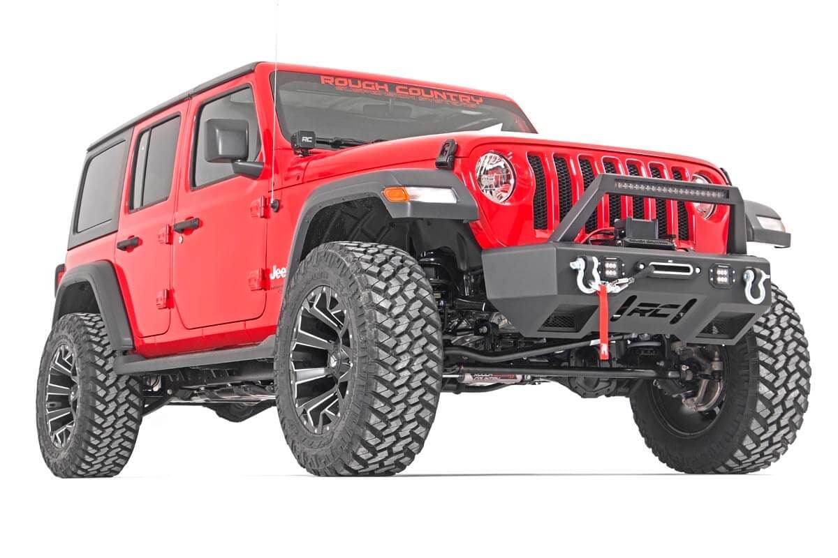 3.5 Inch Lift Kit Adj Lower FR D/S M1 Jeep Wrangler Unlimited Rubicon (18-23) Rough Country-2