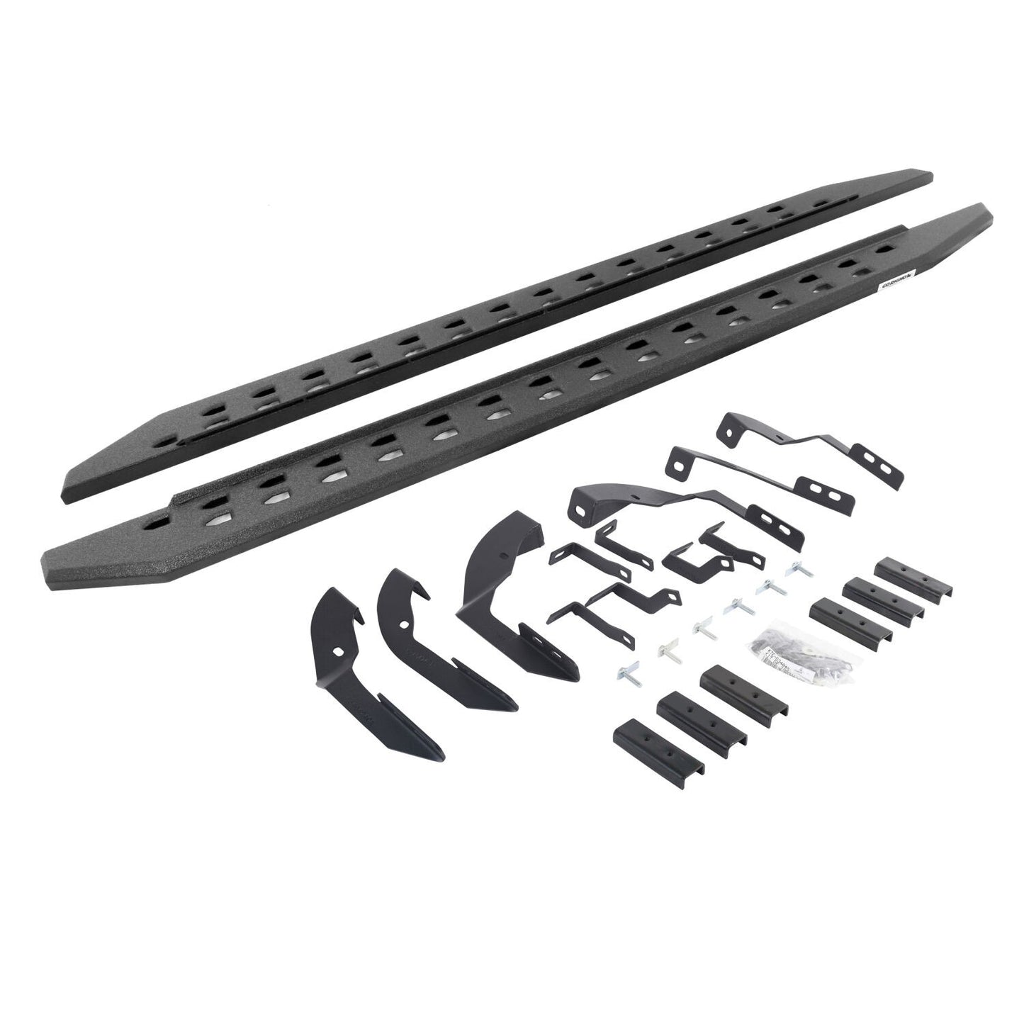 RB20 Slim Line Running Boards With Mounting Brackets Protective Bedliner Coating 2015-2018 Silverado/Sierra 2500 HD/3500 HD Extended Cab Go Rhino-5