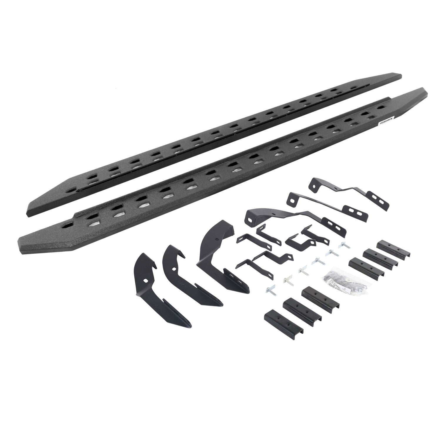 RB20 Slim Line Running Boards With Mounting Brackets Protective Bedliner Coating 2015-2018 Silverado/Sierra 2500 HD/3500 HD Extended Cab Go Rhino-5