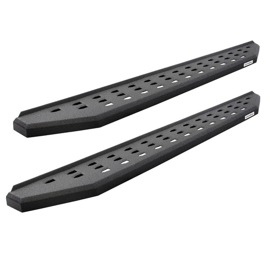 RB20 Running Boards With Mounting Brackets & 2 Pairs of Drop Steps Kit Protective Bedliner Coating 2009-2014 Dodge Ram 1500 Go Rhino