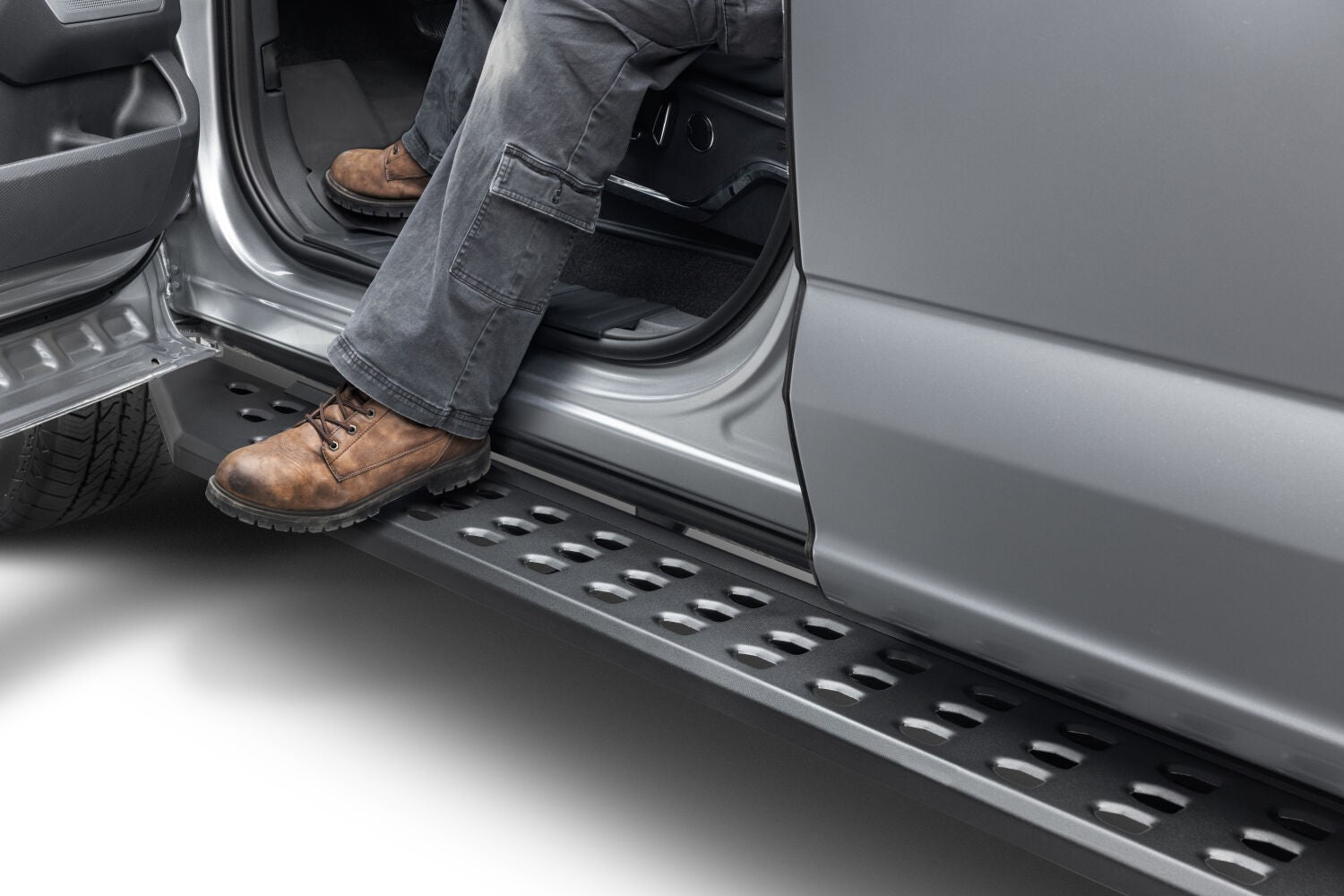 RB20 Running Boards With Mounting Brackets Textured Black 2015-2026 Ford F-150/ F-250/F-350 Go Rhino-15