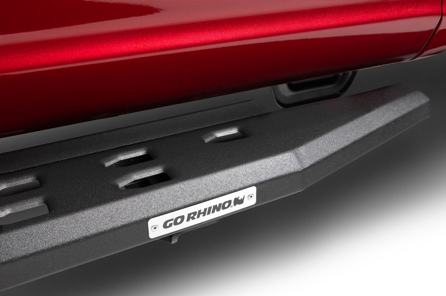 RB10 Slim Line Running Boards With Mounting Brackets Angled Textured Black 2015-2026 Ford F-150/ F-250/F-350 Go Rhino-1