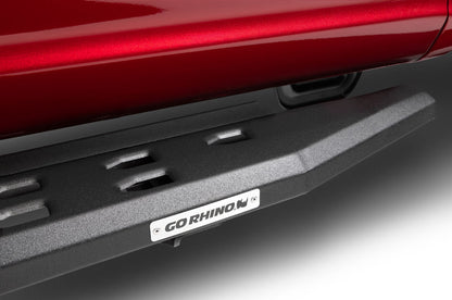 RB10 Slim Line Running Boards With Mounting Brackets Angled Textured Black 2015-2026 Ford F-150/ F-250/F-350 Go Rhino-1