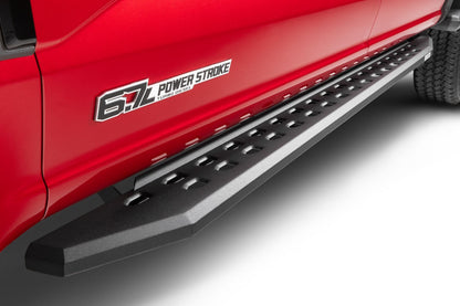 RB10 Slim Line Running Boards With Mounting Brackets Angled Textured Black 2015-2026 Ford F-150/ F-250/F-350 Go Rhino-4