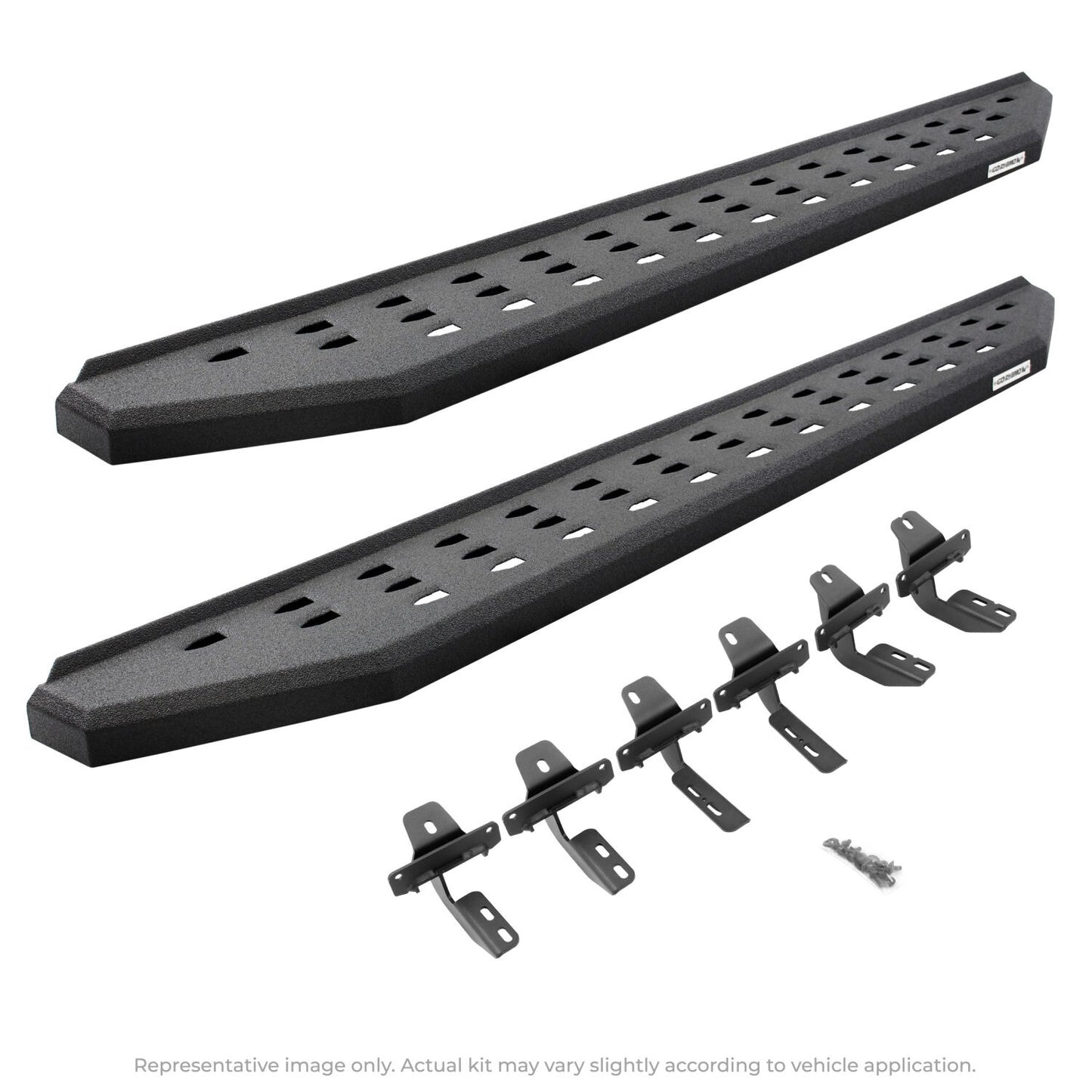 RB20 Running Boards With Mounting Brackets Protective Bedliner Coating 2015-2026 Ford F-150/ F-250/F-350 Go Rhino-2