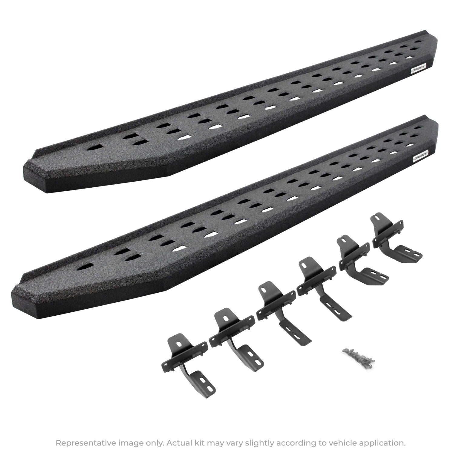 RB20 Running Boards With Mounting Brackets Protective Bedliner Coating 2015-2026 Ford F-150/ F-250/F-350 Go Rhino-2