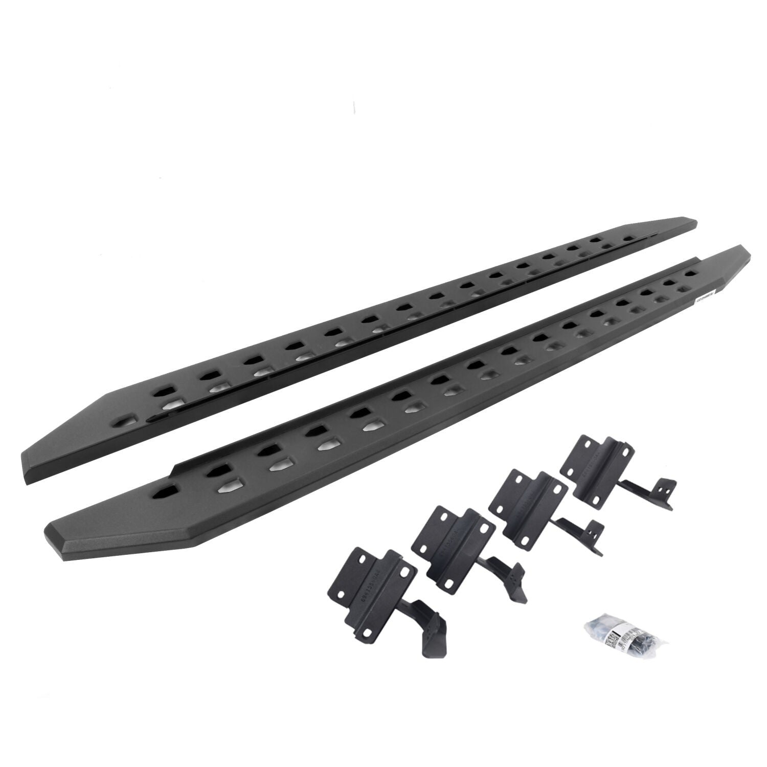 RB10 Slim Line Running Boards With Mounting Brackets Textured Black 2015-2026 Ford F-150/ F-250/F-350 Extended Cab Go Rhino-1