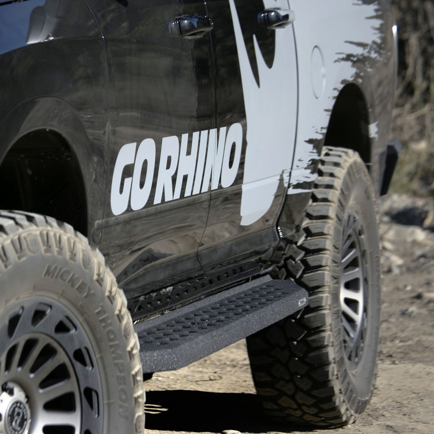 RB20 Running Boards With Mounting Brackets Protective Bedliner Coating 2015-2026 Ford F-150/ F-250/F-350 Extended Cab Go Rhino-1