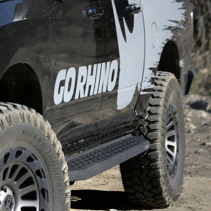 RB20 Running Boards With Mounting Brackets Protective Bedliner Coating 2015-2026 Ford F-150/ F-250/F-350 Extended Cab Go Rhino-1