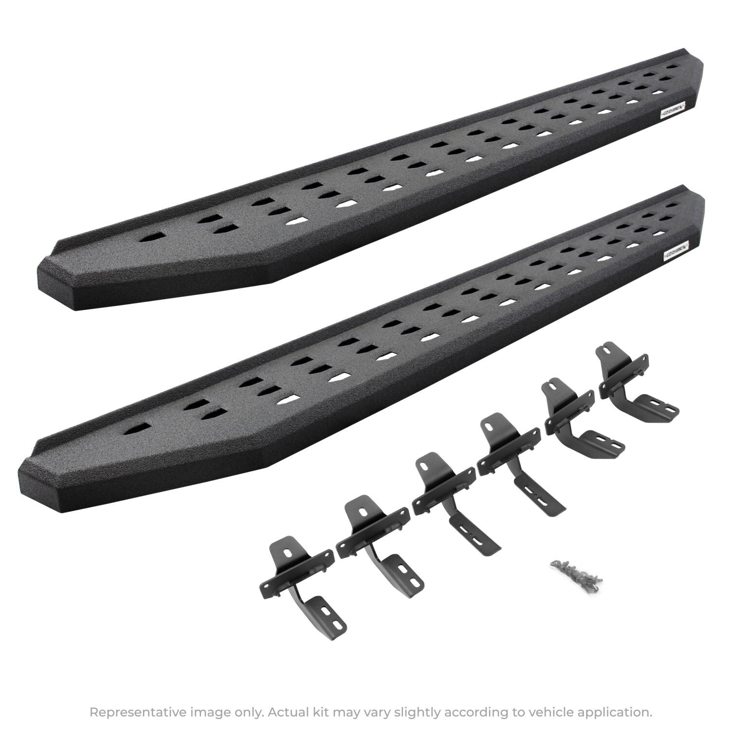 RB20 Running Boards With Mounting Brackets Protective Bedliner Coating 2015-2026 Ford F-150/ F-250/F-350 Extended Cab Go Rhino-3