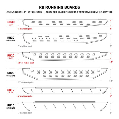 Drop Steps for RB Series Running Boards RB10/RB20/RB30, One Pair Protective Bedliner Coating 1999-2024 Ford F-250/F-350 2005-2026 Toyota Tacoma 2007-2024 Toyota Tundra 2007-2026 Jeep Wrangler Go Rhino-2