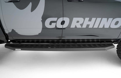 RB20 Running Boards With Mounting Brackets Textured Black 2015-2018 Ram 1500 Go Rhino-11