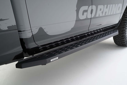 RB20 Running Boards With Mounting Brackets Textured Black 2015-2018 Ram 1500 Go Rhino-12