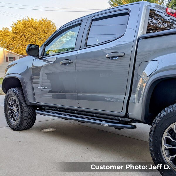 RB10 Slim Line Running Boards With Mounting Brackets Angled Textured Black 2015-2026 Colorado/Canyon Go Rhino-4