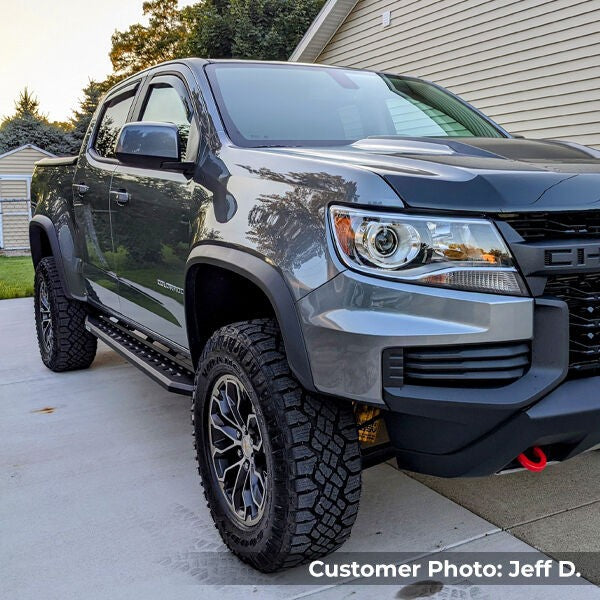 RB10 Slim Line Running Boards With Mounting Brackets Angled Textured Black 2015-2026 Colorado/Canyon Go Rhino-5