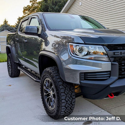 RB10 Slim Line Running Boards With Mounting Brackets Angled Textured Black 2015-2026 Colorado/Canyon Go Rhino-5