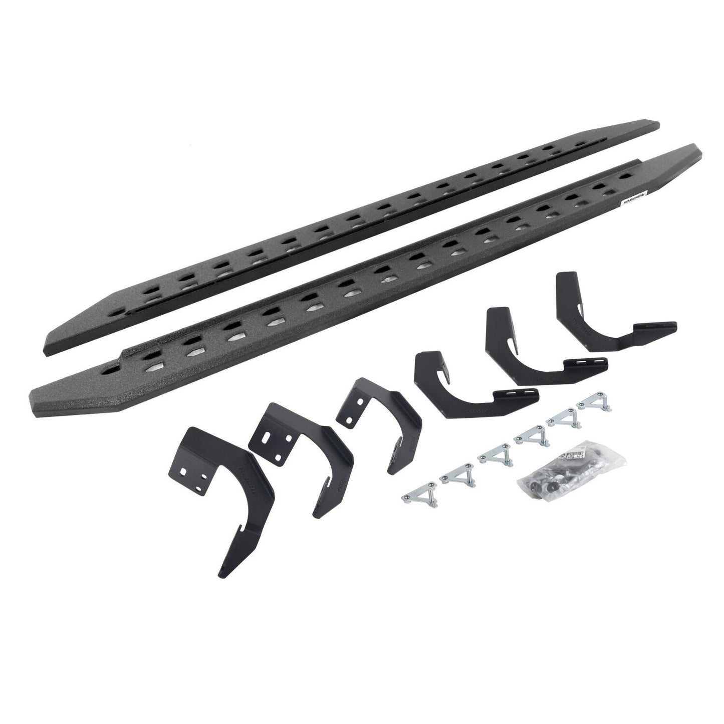 RB20 Slim Line Running Boards With Mounting Brackets Protective Bedliner Coating 2019-2026 Ram 1500 Go Rhino