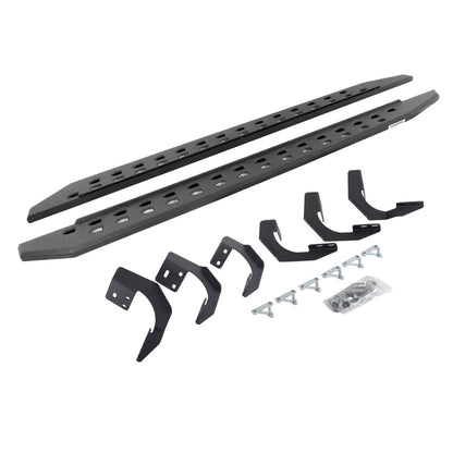 RB20 Slim Line Running Boards With Mounting Brackets Protective Bedliner Coating 2019-2026 Ram 1500 Go Rhino