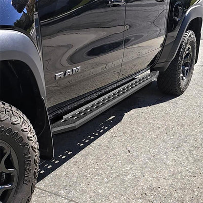 RB10 Slim Line Running Boards With Mounting Brackets Angled Protective Bedliner Coating 2019-2026 Ram 1500 Go Rhino-3