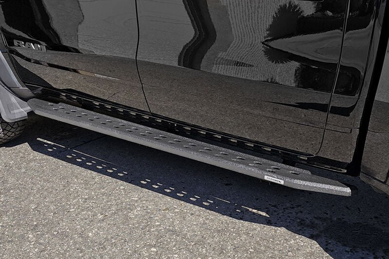 RB10 Slim Line Running Boards With Mounting Brackets Angled Protective Bedliner Coating 2019-2026 Ram 1500 Go Rhino-4