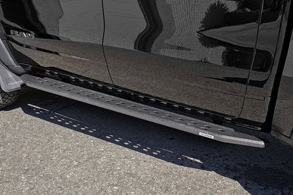 RB10 Slim Line Running Boards With Mounting Brackets Angled Protective Bedliner Coating 2019-2026 Ram 1500 Go Rhino-4