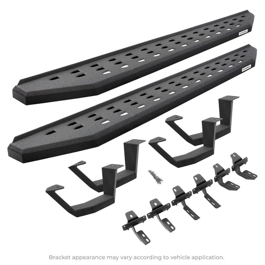 RB20 Boards W/Brackets & 2 Pairs of Drop Steps Kit Texured Black 2005-2026 Nissan Frontier Go Rhino
